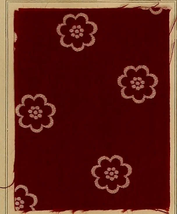 An illustration from The coal tar colours of Farbwerke vorm. Meister, Lucius & Brüning, Hoechst on Main, Germany, applied in calico printing, 1908, leaf 388