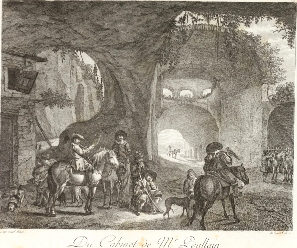 An illustration from Collection de cent-vingt estampes, gravée d'après les tableaux & dessins qui composoient le cabinet de m. Poullain ... précédée d'un abrégé historique de la vie des auteurs qui la composent ... Cette suite a été exécutée sous la direction du sieur Fr. Basan ... par de jeunes artistes des deux sexes, dont les talens se font connoître & accroissent de jour en jour. Le sr. Moitte ... en avoit fait les dessins, d'après les tableaux .., 1781, leaf 104