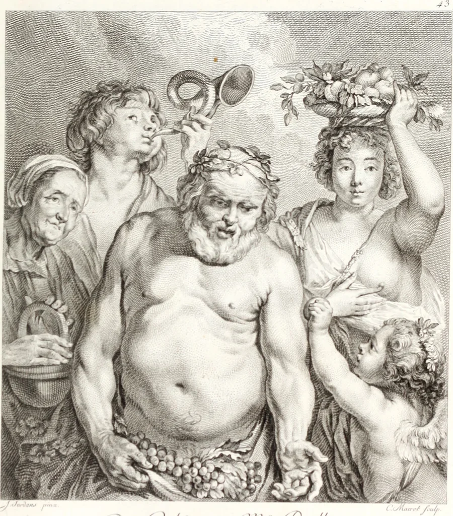 An illustration from Collection de cent-vingt estampes, gravée d'après les tableaux & dessins qui composoient le cabinet de m. Poullain ... précédée d'un abrégé historique de la vie des auteurs qui la composent ... Cette suite a été exécutée sous la direction du sieur Fr. Basan ... par de jeunes artistes des deux sexes, dont les talens se font connoître & accroissent de jour en jour. Le sr. Moitte ... en avoit fait les dessins, d'après les tableaux .., 1781, leaf 112