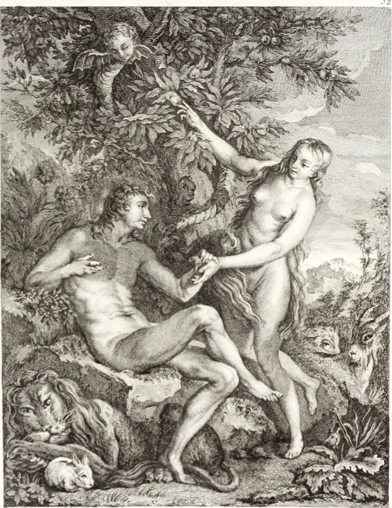 An illustration from Collection de cent-vingt estampes, gravée d'après les tableaux & dessins qui composoient le cabinet de m. Poullain ... précédée d'un abrégé historique de la vie des auteurs qui la composent ... Cette suite a été exécutée sous la direction du sieur Fr. Basan ... par de jeunes artistes des deux sexes, dont les talens se font connoître & accroissent de jour en jour. Le sr. Moitte ... en avoit fait les dessins, d'après les tableaux .., 1781, leaf 130