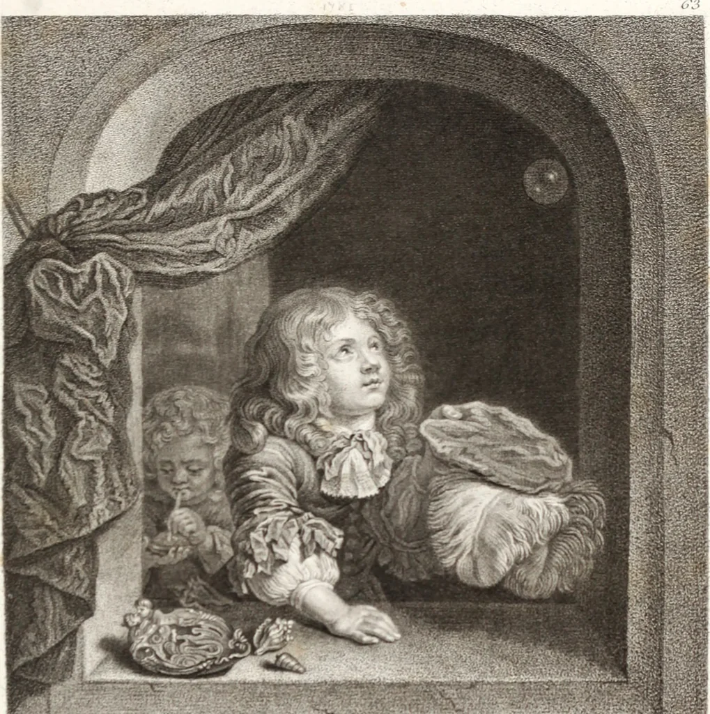 An illustration from Collection de cent-vingt estampes, gravée d'après les tableaux & dessins qui composoient le cabinet de m. Poullain ... précédée d'un abrégé historique de la vie des auteurs qui la composent ... Cette suite a été exécutée sous la direction du sieur Fr. Basan ... par de jeunes artistes des deux sexes, dont les talens se font connoître & accroissent de jour en jour. Le sr. Moitte ... en avoit fait les dessins, d'après les tableaux .., 1781, leaf 150