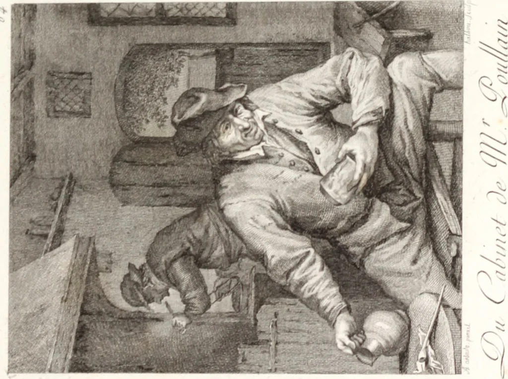 An illustration from Collection de cent-vingt estampes, gravée d'après les tableaux & dessins qui composoient le cabinet de m. Poullain ... précédée d'un abrégé historique de la vie des auteurs qui la composent ... Cette suite a été exécutée sous la direction du sieur Fr. Basan ... par de jeunes artistes des deux sexes, dont les talens se font connoître & accroissent de jour en jour. Le sr. Moitte ... en avoit fait les dessins, d'après les tableaux .., 1781, leaf 152