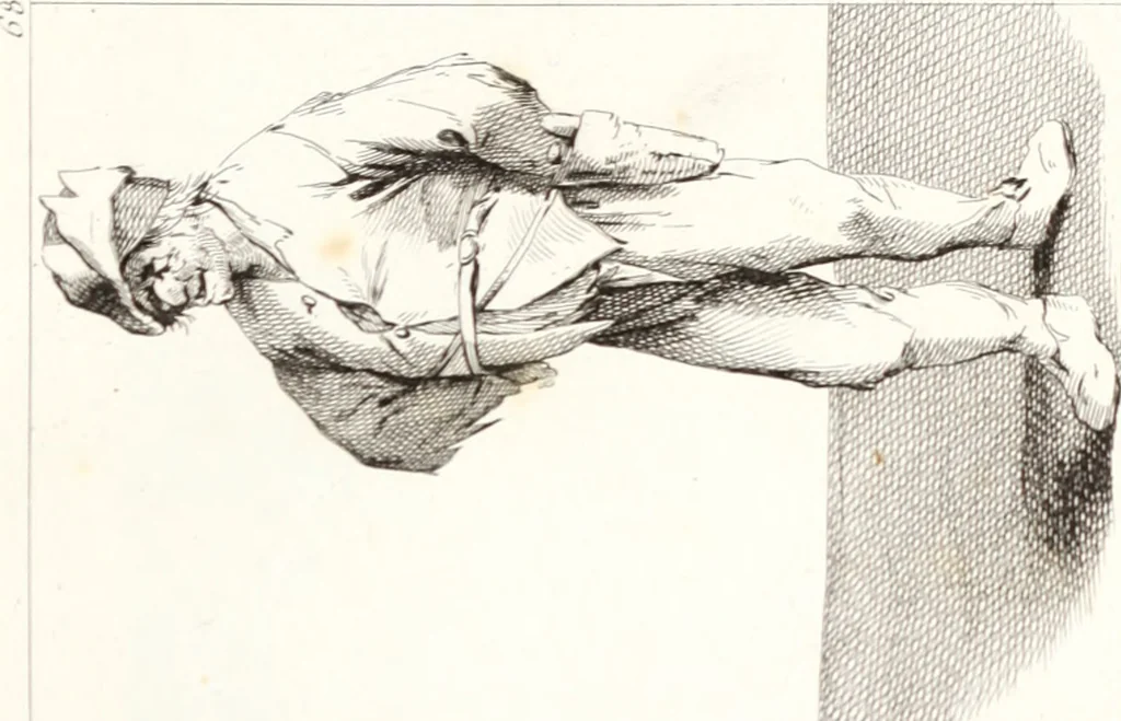 An illustration from Collection de cent-vingt estampes, gravée d'après les tableaux & dessins qui composoient le cabinet de m. Poullain ... précédée d'un abrégé historique de la vie des auteurs qui la composent ... Cette suite a été exécutée sous la direction du sieur Fr. Basan ... par de jeunes artistes des deux sexes, dont les talens se font connoître & accroissent de jour en jour. Le sr. Moitte ... en avoit fait les dessins, d'après les tableaux .., 1781, leaf 158