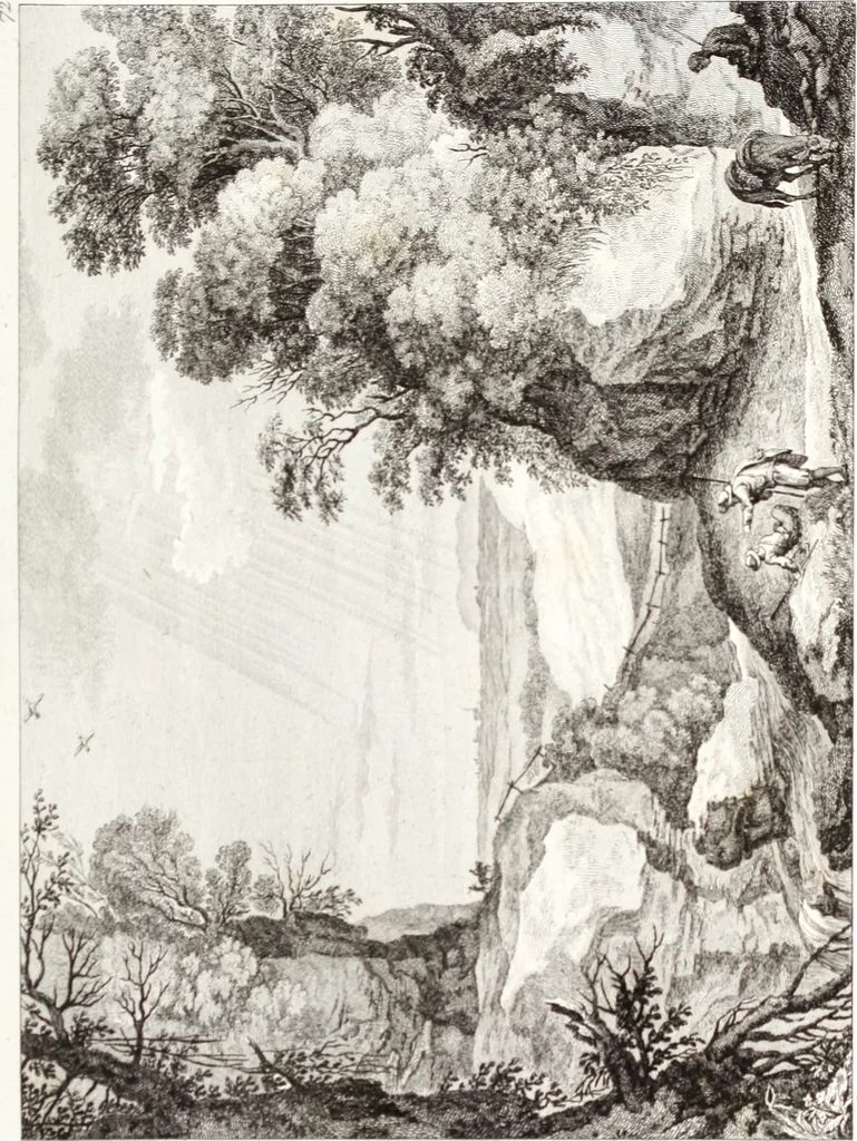 An illustration from Collection de cent-vingt estampes, gravée d'après les tableaux & dessins qui composoient le cabinet de m. Poullain ... précédée d'un abrégé historique de la vie des auteurs qui la composent ... Cette suite a été exécutée sous la direction du sieur Fr. Basan ... par de jeunes artistes des deux sexes, dont les talens se font connoître & accroissent de jour en jour. Le sr. Moitte ... en avoit fait les dessins, d'après les tableaux .., 1781, leaf 166