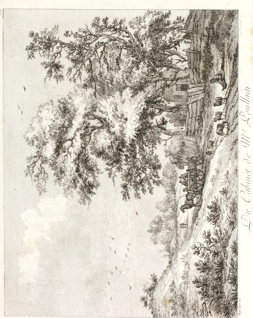 An illustration from Collection de cent-vingt estampes, gravée d'après les tableaux & dessins qui composoient le cabinet de m. Poullain ... précédée d'un abrégé historique de la vie des auteurs qui la composent ... Cette suite a été exécutée sous la direction du sieur Fr. Basan ... par de jeunes artistes des deux sexes, dont les talens se font connoître & accroissent de jour en jour. Le sr. Moitte ... en avoit fait les dessins, d'après les tableaux .., 1781, leaf 194