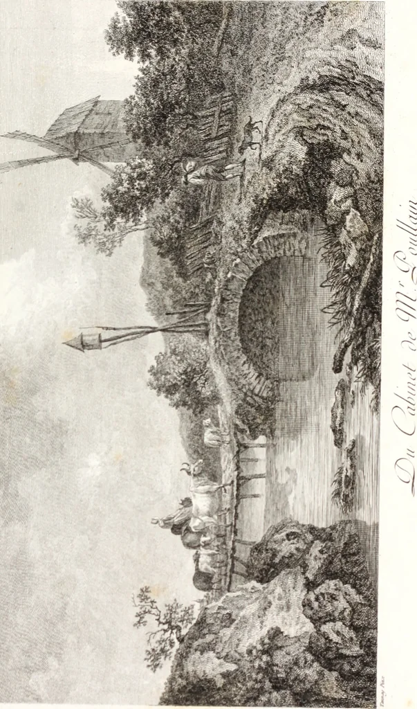 An illustration from Collection de cent-vingt estampes, gravée d'après les tableaux & dessins qui composoient le cabinet de m. Poullain ... précédée d'un abrégé historique de la vie des auteurs qui la composent ... Cette suite a été exécutée sous la direction du sieur Fr. Basan ... par de jeunes artistes des deux sexes, dont les talens se font connoître & accroissent de jour en jour. Le sr. Moitte ... en avoit fait les dessins, d'après les tableaux .., 1781, leaf 216