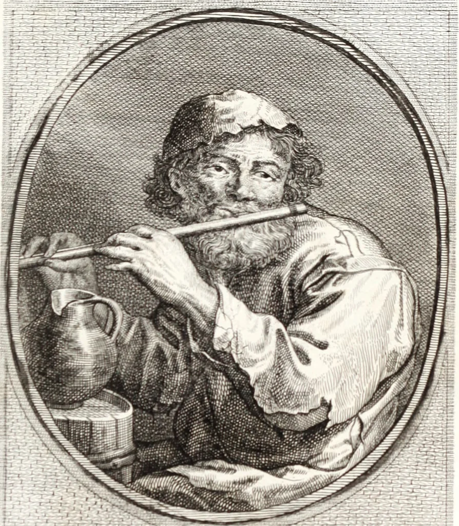 An illustration from Collection de cent-vingt estampes, gravée d'après les tableaux & dessins qui composoient le cabinet de m. Poullain ... précédée d'un abrégé historique de la vie des auteurs qui la composent ... Cette suite a été exécutée sous la direction du sieur Fr. Basan ... par de jeunes artistes des deux sexes, dont les talens se font connoître & accroissent de jour en jour. Le sr. Moitte ... en avoit fait les dessins, d'après les tableaux .., 1781, leaf 218