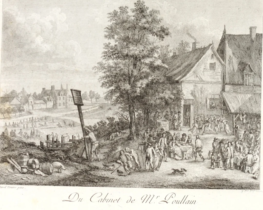 An illustration from Collection de cent-vingt estampes, gravée d'après les tableaux & dessins qui composoient le cabinet de m. Poullain ... précédée d'un abrégé historique de la vie des auteurs qui la composent ... Cette suite a été exécutée sous la direction du sieur Fr. Basan ... par de jeunes artistes des deux sexes, dont les talens se font connoître & accroissent de jour en jour. Le sr. Moitte ... en avoit fait les dessins, d'après les tableaux .., 1781, leaf 224
