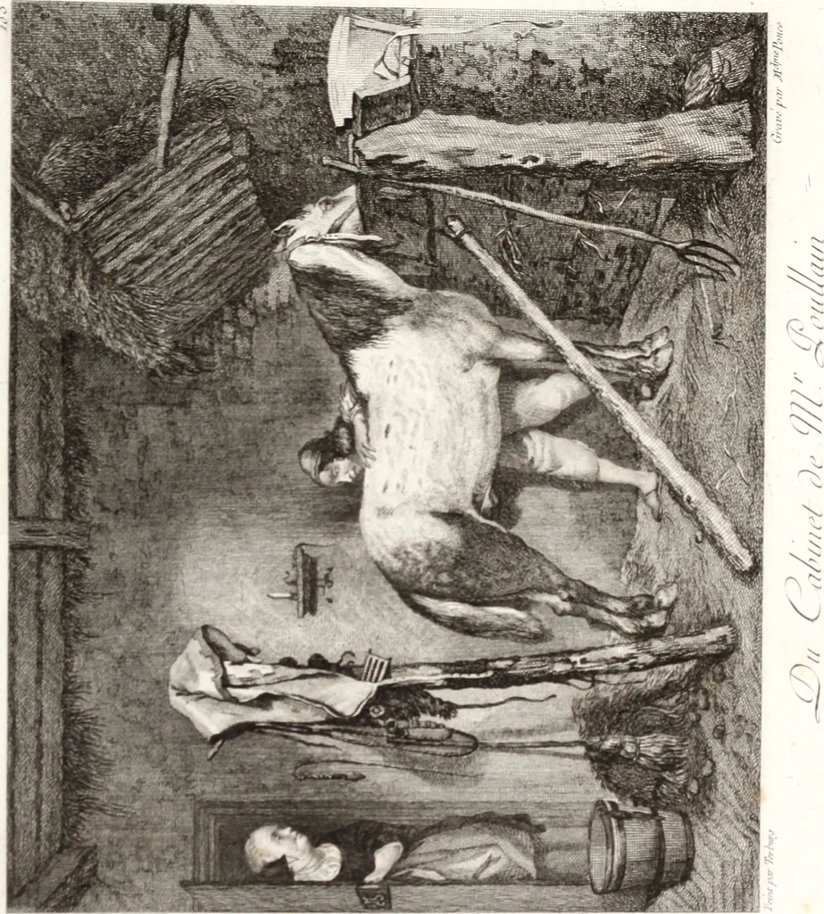 An illustration from Collection de cent-vingt estampes, gravée d'après les tableaux & dessins qui composoient le cabinet de m. Poullain ... précédée d'un abrégé historique de la vie des auteurs qui la composent ... Cette suite a été exécutée sous la direction du sieur Fr. Basan ... par de jeunes artistes des deux sexes, dont les talens se font connoître & accroissent de jour en jour. Le sr. Moitte ... en avoit fait les dessins, d'après les tableaux .., 1781, leaf 226