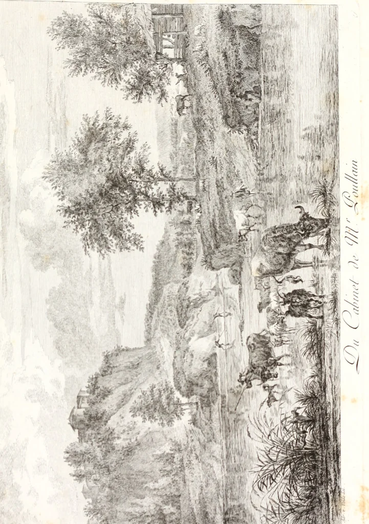 An illustration from Collection de cent-vingt estampes, gravée d'après les tableaux & dessins qui composoient le cabinet de m. Poullain ... précédée d'un abrégé historique de la vie des auteurs qui la composent ... Cette suite a été exécutée sous la direction du sieur Fr. Basan ... par de jeunes artistes des deux sexes, dont les talens se font connoître & accroissent de jour en jour. Le sr. Moitte ... en avoit fait les dessins, d'après les tableaux .., 1781, leaf 234