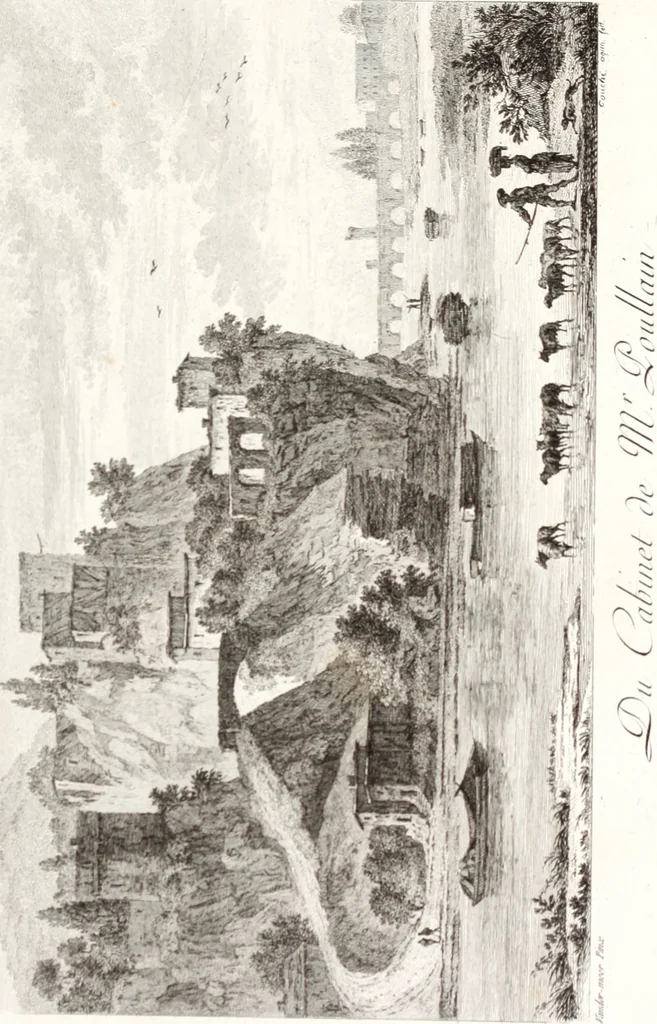 An illustration from Collection de cent-vingt estampes, gravée d'après les tableaux & dessins qui composoient le cabinet de m. Poullain ... précédée d'un abrégé historique de la vie des auteurs qui la composent ... Cette suite a été exécutée sous la direction du sieur Fr. Basan ... par de jeunes artistes des deux sexes, dont les talens se font connoître & accroissent de jour en jour. Le sr. Moitte ... en avoit fait les dessins, d'après les tableaux .., 1781, leaf 246