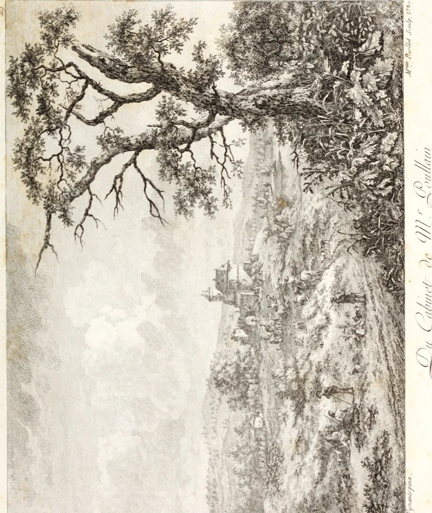 An illustration from Collection de cent-vingt estampes, gravée d'après les tableaux & dessins qui composoient le cabinet de m. Poullain ... précédée d'un abrégé historique de la vie des auteurs qui la composent ... Cette suite a été exécutée sous la direction du sieur Fr. Basan ... par de jeunes artistes des deux sexes, dont les talens se font connoître & accroissent de jour en jour. Le sr. Moitte ... en avoit fait les dessins, d'après les tableaux .., 1781, leaf 256