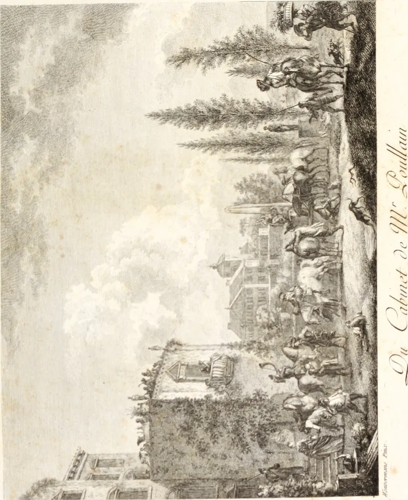An illustration from Collection de cent-vingt estampes, gravée d'après les tableaux & dessins qui composoient le cabinet de m. Poullain ... précédée d'un abrégé historique de la vie des auteurs qui la composent ... Cette suite a été exécutée sous la direction du sieur Fr. Basan ... par de jeunes artistes des deux sexes, dont les talens se font connoître & accroissent de jour en jour. Le sr. Moitte ... en avoit fait les dessins, d'après les tableaux .., 1781, leaf 258