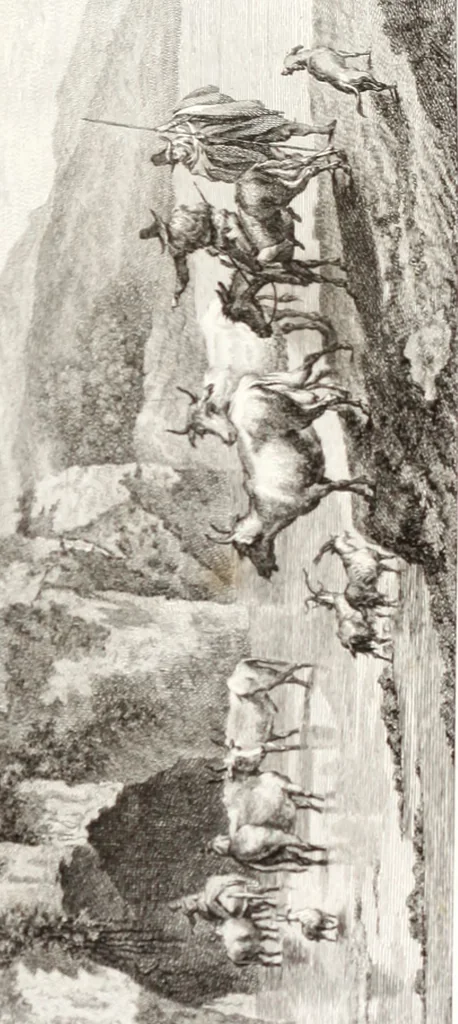 An illustration from Collection de cent-vingt estampes, gravée d'après les tableaux & dessins qui composoient le cabinet de m. Poullain ... précédée d'un abrégé historique de la vie des auteurs qui la composent ... Cette suite a été exécutée sous la direction du sieur Fr. Basan ... par de jeunes artistes des deux sexes, dont les talens se font connoître & accroissent de jour en jour. Le sr. Moitte ... en avoit fait les dessins, d'après les tableaux .., 1781, leaf 50
