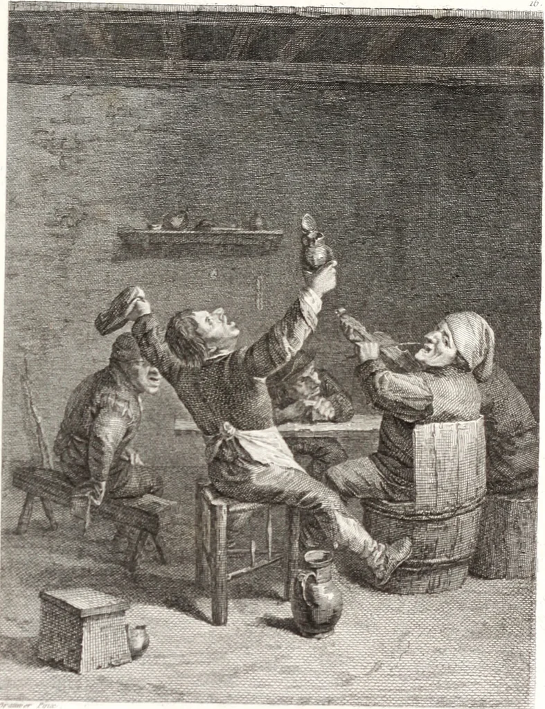 An illustration from Collection de cent-vingt estampes, gravée d'après les tableaux & dessins qui composoient le cabinet de m. Poullain ... précédée d'un abrégé historique de la vie des auteurs qui la composent ... Cette suite a été exécutée sous la direction du sieur Fr. Basan ... par de jeunes artistes des deux sexes, dont les talens se font connoître & accroissent de jour en jour. Le sr. Moitte ... en avoit fait les dessins, d'après les tableaux .., 1781, leaf 58