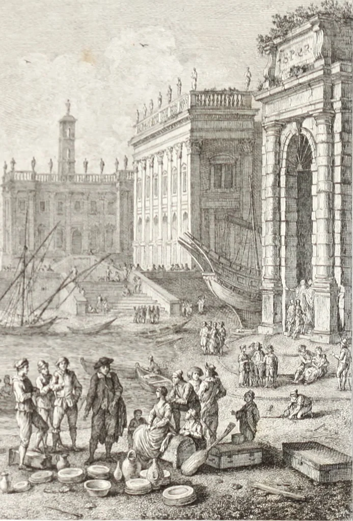An illustration from Collection de cent-vingt estampes, gravée d'après les tableaux & dessins qui composoient le cabinet de m. Poullain ... précédée d'un abrégé historique de la vie des auteurs qui la composent ... Cette suite a été exécutée sous la direction du sieur Fr. Basan ... par de jeunes artistes des deux sexes, dont les talens se font connoître & accroissent de jour en jour. Le sr. Moitte ... en avoit fait les dessins, d'après les tableaux .., 1781, leaf 72