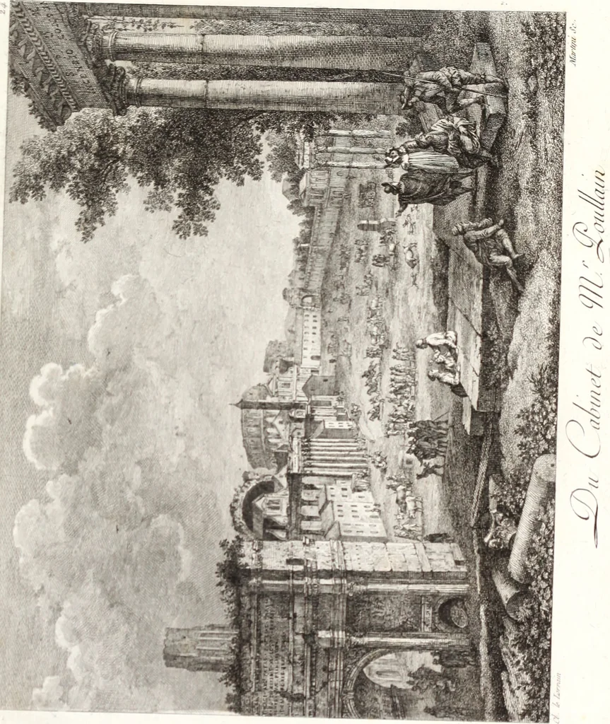 An illustration from Collection de cent-vingt estampes, gravée d'après les tableaux & dessins qui composoient le cabinet de m. Poullain ... précédée d'un abrégé historique de la vie des auteurs qui la composent ... Cette suite a été exécutée sous la direction du sieur Fr. Basan ... par de jeunes artistes des deux sexes, dont les talens se font connoître & accroissent de jour en jour. Le sr. Moitte ... en avoit fait les dessins, d'après les tableaux .., 1781, leaf 74