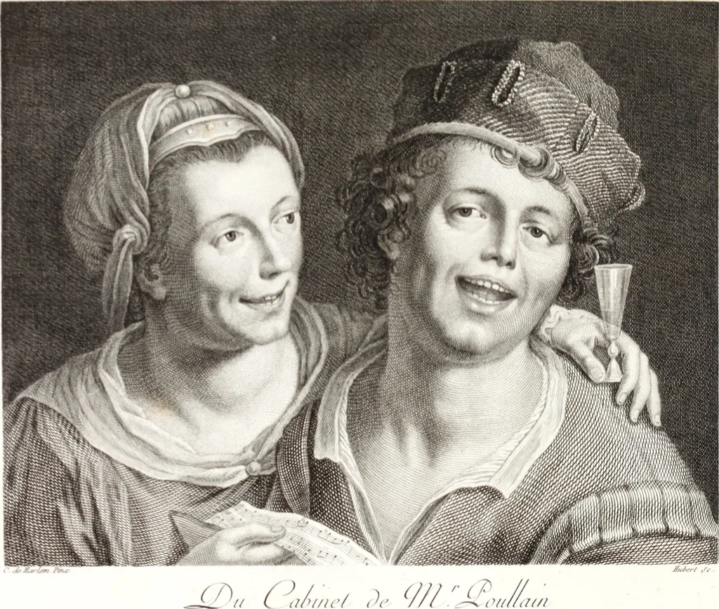 An illustration from Collection de cent-vingt estampes, gravée d'après les tableaux & dessins qui composoient le cabinet de m. Poullain ... précédée d'un abrégé historique de la vie des auteurs qui la composent ... Cette suite a été exécutée sous la direction du sieur Fr. Basan ... par de jeunes artistes des deux sexes, dont les talens se font connoître & accroissent de jour en jour. Le sr. Moitte ... en avoit fait les dessins, d'après les tableaux .., 1781, leaf 76