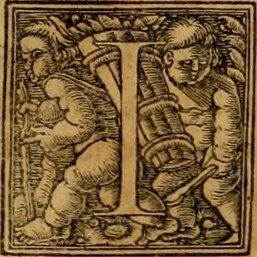 An illustration from Codicis Theodosiani libri XVI : qivbus [sic] svnt ipsorvm principvm avtoritate adiectae novellae Theodosij, Valentiniani, Martiani, Maioriani, Seueri, Caij Institutionum lib. II, Iulij Pauli Receptarum sententiarum lib. V, Gregoriani Codicis lib. V, Hermogeniani lib. I, Papiniani Tit. I : hiis nos adiecimvs ex vetustissimis bibliothecis, eò quod ad ius ciuile pertinerent, & alterius etiam responsa passim in Pandectis legerentur, L. Volusij Metiani lib. de Asse, Iulij Frontini lib. de Controuersijs limitum, cum Aggeni Vrbici Commentarijs, 1528, leaf 28