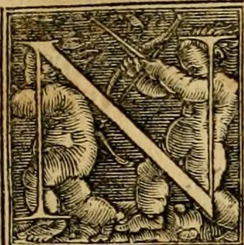 An illustration from Codicis Theodosiani libri XVI : qivbus [sic] svnt ipsorvm principvm avtoritate adiectae novellae Theodosij, Valentiniani, Martiani, Maioriani, Seueri, Caij Institutionum lib. II, Iulij Pauli Receptarum sententiarum lib. V, Gregoriani Codicis lib. V, Hermogeniani lib. I, Papiniani Tit. I : hiis nos adiecimvs ex vetustissimis bibliothecis, eò quod ad ius ciuile pertinerent, & alterius etiam responsa passim in Pandectis legerentur, L. Volusij Metiani lib. de Asse, Iulij Frontini lib. de Controuersijs limitum, cum Aggeni Vrbici Commentarijs, 1528, leaf 342
