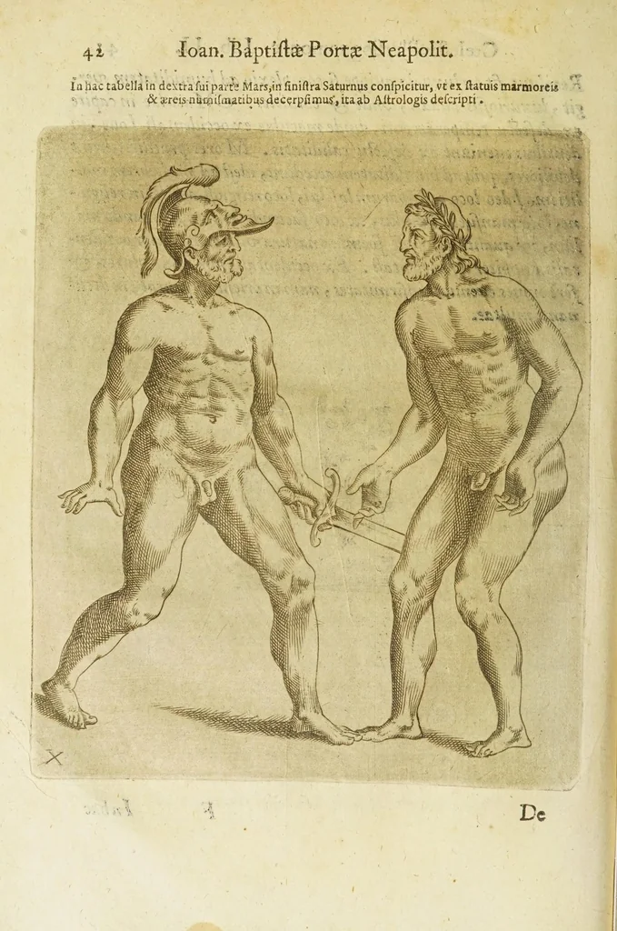 An illustration from Coelestis physiognomoniae libri sex Ioan. Baptistae Portae Neapolitani : vnde quis facile ex humani vultus extima inspectione, poterit ex coniectura futura praesagire : in quibus etiam astrologia refellitur, & inanis, & imaginaria demonstratur, 1603, leaf 50