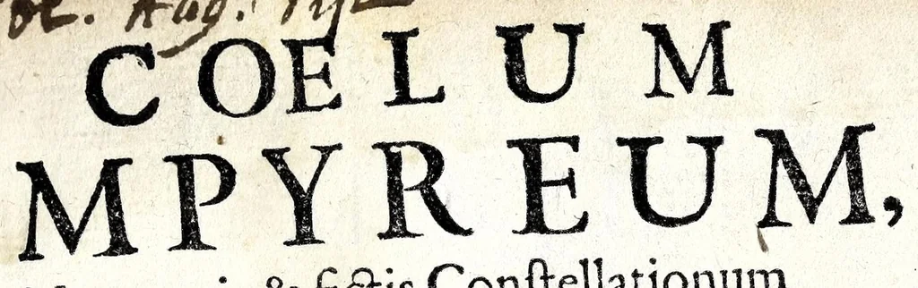 An illustration from Coelum empyreum : non vanis & fictis constellationum monstris belluatum, sed divum domus domini Jesu Christi, ejusque illibatae virginis matris Mariae, sanctorum apostolorum ... splendide illustratum : omnibus verbi Dei ecclesiastis, ad honestos mores, & divinos amores auditorum animis inserendos, morali doctrina, sacra ac profana historia lucubratum, 1669, leaf 7