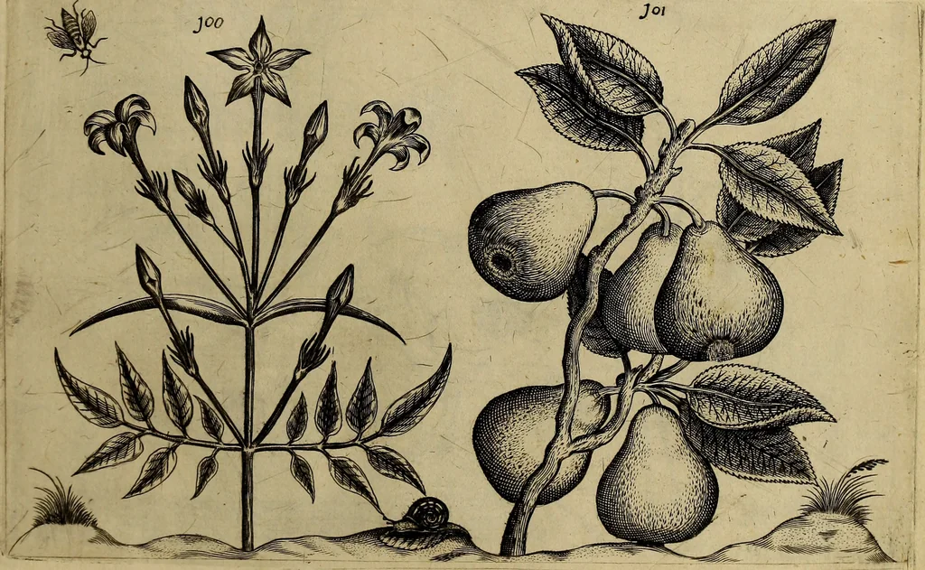 An illustration from Cognoscite lilia agri quomodo crescant, 1614, leaf 106