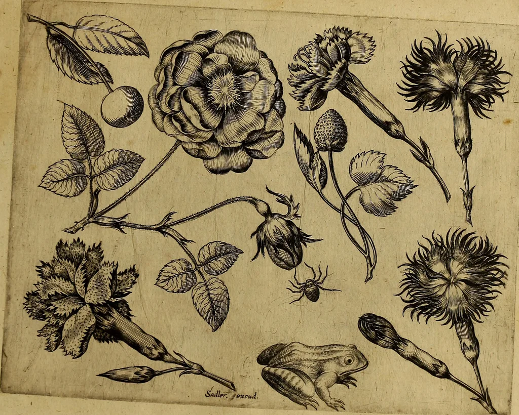 An illustration from Cognoscite lilia agri quomodo crescant, 1614, leaf 136