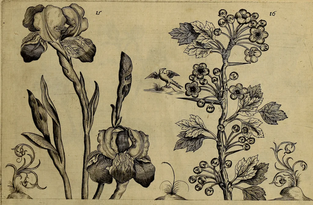 An illustration from Cognoscite lilia agri quomodo crescant, 1614, leaf 24