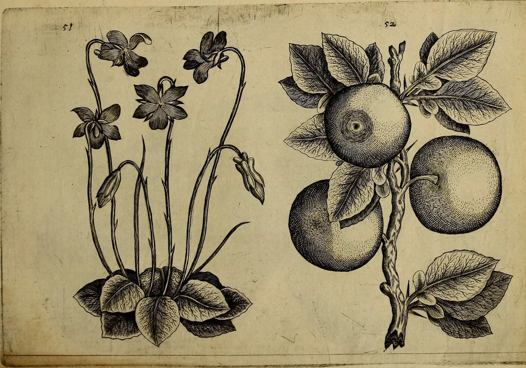 An illustration from Cognoscite lilia agri quomodo crescant, 1614, leaf 60