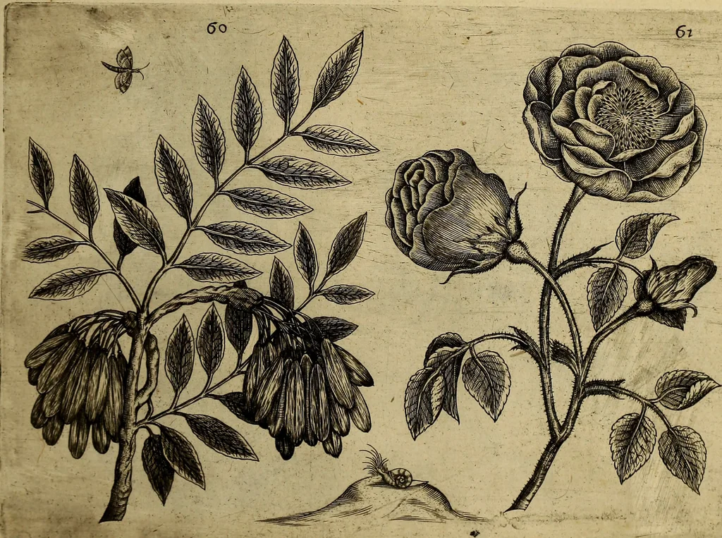 An illustration from Cognoscite lilia agri quomodo crescant, 1614, leaf 70
