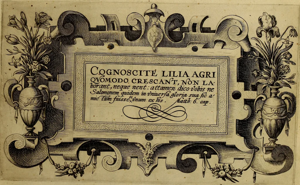 An illustration from Cognoscite lilia agri quomodo crescant, 1614, leaf 8