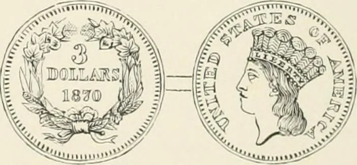 An illustration from The coin book, comprising a history of coinage; a synopsis of the mint laws of the United States; statistics of the coinage from 1792 to 1870; list of current gold and silver coins, and their custom house values; a dictionary of all coins known in ancient and modern times, with their values; the gold and silver product of each state to 1870; list of works on coinage; the daily price of gold from 1862 to 1871. With engravings of the principal coins, 1872, leaf 159