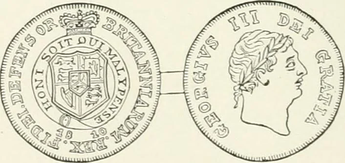 An illustration from The coin book, comprising a history of coinage; a synopsis of the mint laws of the United States; statistics of the coinage from 1792 to 1870; list of current gold and silver coins, and their custom house values; a dictionary of all coins known in ancient and modern times, with their values; the gold and silver product of each state to 1870; list of works on coinage; the daily price of gold from 1862 to 1871. With engravings of the principal coins, 1872, leaf 175