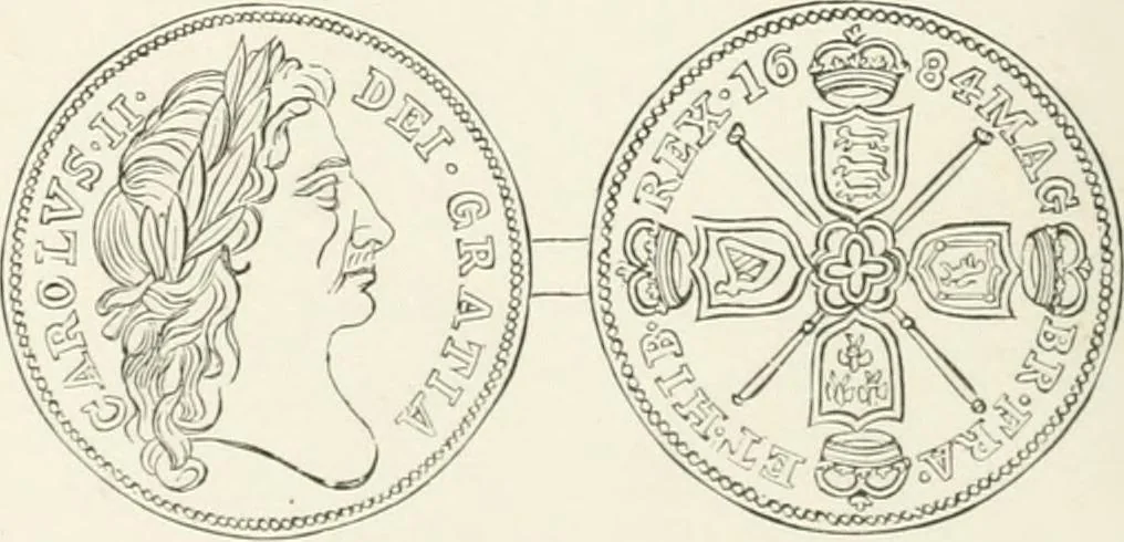 An illustration from The coin book, comprising a history of coinage; a synopsis of the mint laws of the United States; statistics of the coinage from 1792 to 1870; list of current gold and silver coins, and their custom house values; a dictionary of all coins known in ancient and modern times, with their values; the gold and silver product of each state to 1870; list of works on coinage; the daily price of gold from 1862 to 1871. With engravings of the principal coins, 1872, leaf 175