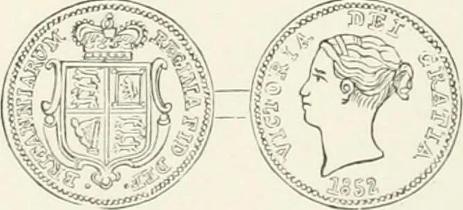 An illustration from The coin book, comprising a history of coinage; a synopsis of the mint laws of the United States; statistics of the coinage from 1792 to 1870; list of current gold and silver coins, and their custom house values; a dictionary of all coins known in ancient and modern times, with their values; the gold and silver product of each state to 1870; list of works on coinage; the daily price of gold from 1862 to 1871. With engravings of the principal coins, 1872, leaf 179