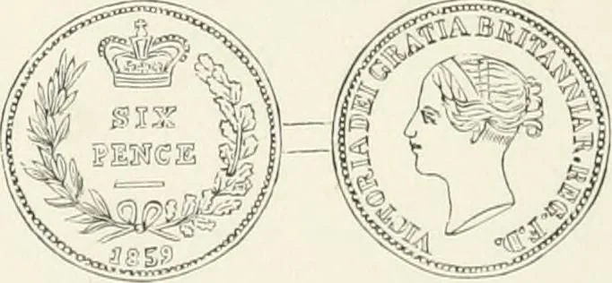 An illustration from The coin book, comprising a history of coinage; a synopsis of the mint laws of the United States; statistics of the coinage from 1792 to 1870; list of current gold and silver coins, and their custom house values; a dictionary of all coins known in ancient and modern times, with their values; the gold and silver product of each state to 1870; list of works on coinage; the daily price of gold from 1862 to 1871. With engravings of the principal coins, 1872, leaf 187