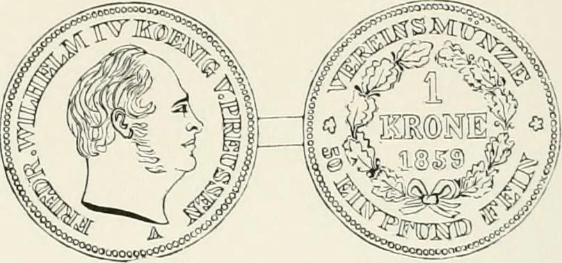 An illustration from The coin book, comprising a history of coinage; a synopsis of the mint laws of the United States; statistics of the coinage from 1792 to 1870; list of current gold and silver coins, and their custom house values; a dictionary of all coins known in ancient and modern times, with their values; the gold and silver product of each state to 1870; list of works on coinage; the daily price of gold from 1862 to 1871. With engravings of the principal coins, 1872, leaf 199