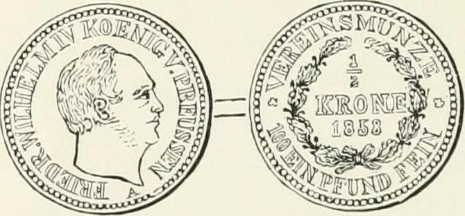 An illustration from The coin book, comprising a history of coinage; a synopsis of the mint laws of the United States; statistics of the coinage from 1792 to 1870; list of current gold and silver coins, and their custom house values; a dictionary of all coins known in ancient and modern times, with their values; the gold and silver product of each state to 1870; list of works on coinage; the daily price of gold from 1862 to 1871. With engravings of the principal coins, 1872, leaf 199
