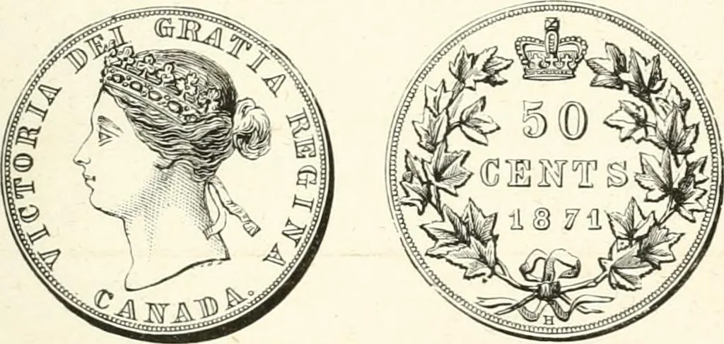 An illustration from The coin book, comprising a history of coinage; a synopsis of the mint laws of the United States; statistics of the coinage from 1792 to 1870; list of current gold and silver coins, and their custom house values; a dictionary of all coins known in ancient and modern times, with their values; the gold and silver product of each state to 1870; list of works on coinage; the daily price of gold from 1862 to 1871. With engravings of the principal coins, 1872, leaf 222