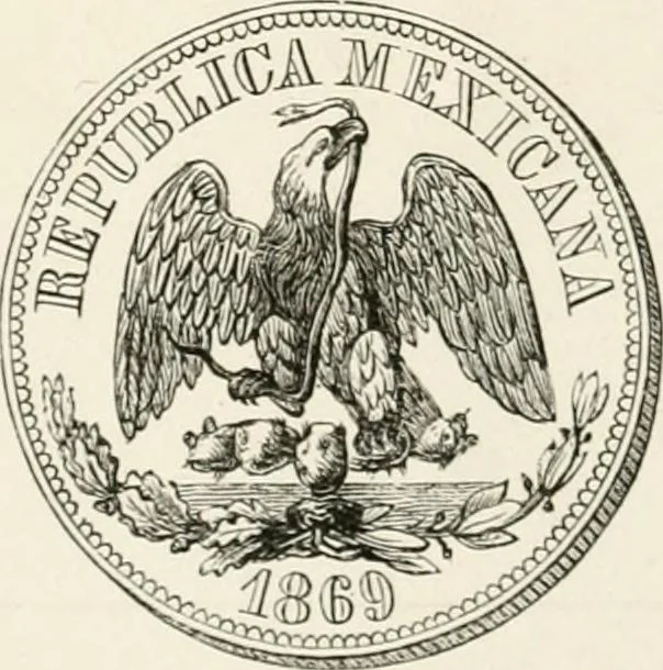 An illustration from The coin book, comprising a history of coinage; a synopsis of the mint laws of the United States; statistics of the coinage from 1792 to 1870; list of current gold and silver coins, and their custom house values; a dictionary of all coins known in ancient and modern times, with their values; the gold and silver product of each state to 1870; list of works on coinage; the daily price of gold from 1862 to 1871. With engravings of the principal coins, 1872, leaf 225