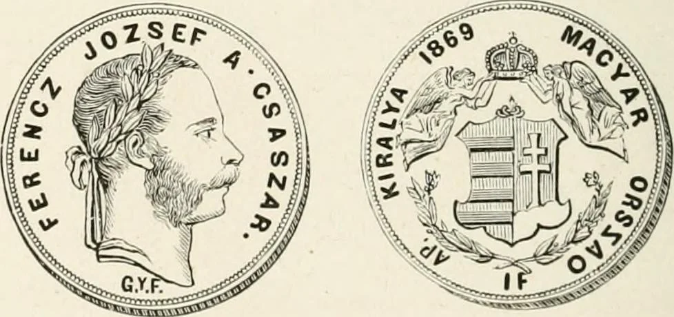 An illustration from The coin book, comprising a history of coinage; a synopsis of the mint laws of the United States; statistics of the coinage from 1792 to 1870; list of current gold and silver coins, and their custom house values; a dictionary of all coins known in ancient and modern times, with their values; the gold and silver product of each state to 1870; list of works on coinage; the daily price of gold from 1862 to 1871. With engravings of the principal coins, 1872, leaf 229