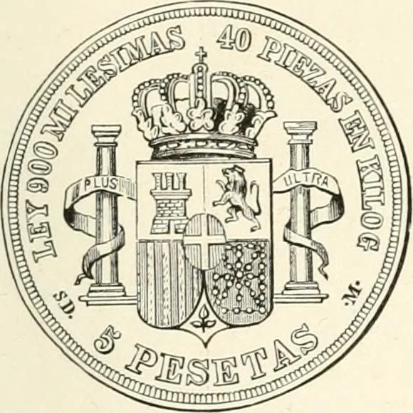 An illustration from The coin book, comprising a history of coinage; a synopsis of the mint laws of the United States; statistics of the coinage from 1792 to 1870; list of current gold and silver coins, and their custom house values; a dictionary of all coins known in ancient and modern times, with their values; the gold and silver product of each state to 1870; list of works on coinage; the daily price of gold from 1862 to 1871. With engravings of the principal coins, 1872, leaf 230