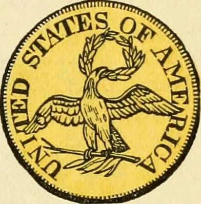 An illustration from coin chart manual : supplementary to Thompson's Bank note and commercial reporter, containing facsimiles of all the gold and silver coins found in circulation, throughout the world, with the intrinsic value of each, The, 1879, leaf 10