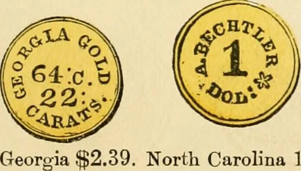 An illustration from coin chart manual : supplementary to Thompson's Bank note and commercial reporter, containing facsimiles of all the gold and silver coins found in circulation, throughout the world, with the intrinsic value of each, The, 1879, leaf 14