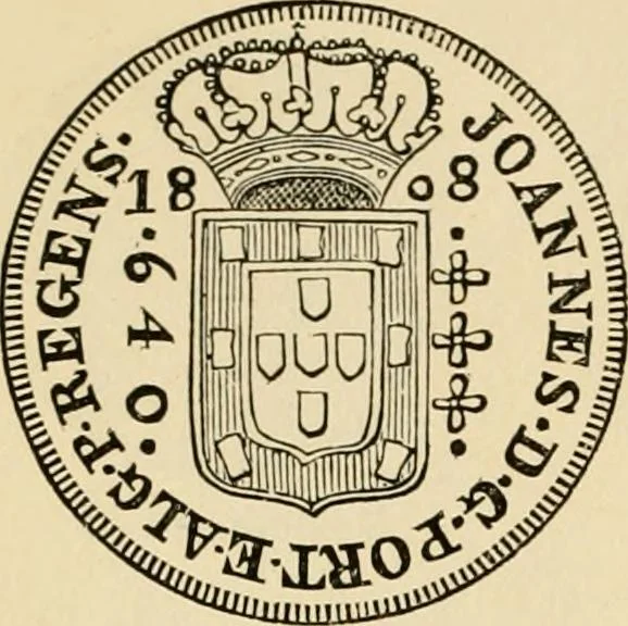 An illustration from coin chart manual : supplementary to Thompson's Bank note and commercial reporter, containing facsimiles of all the gold and silver coins found in circulation, throughout the world, with the intrinsic value of each, The, 1879, leaf 27