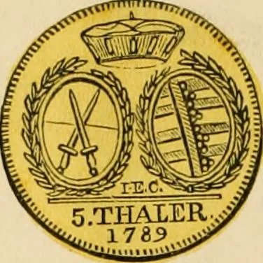 An illustration from coin chart manual : supplementary to Thompson's Bank note and commercial reporter, containing facsimiles of all the gold and silver coins found in circulation, throughout the world, with the intrinsic value of each, The, 1879, leaf 35