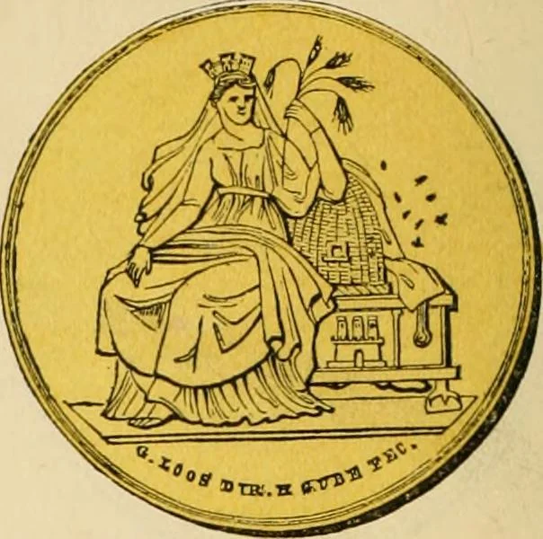 An illustration from coin chart manual : supplementary to Thompson's Bank note and commercial reporter, containing facsimiles of all the gold and silver coins found in circulation, throughout the world, with the intrinsic value of each, The, 1879, leaf 35