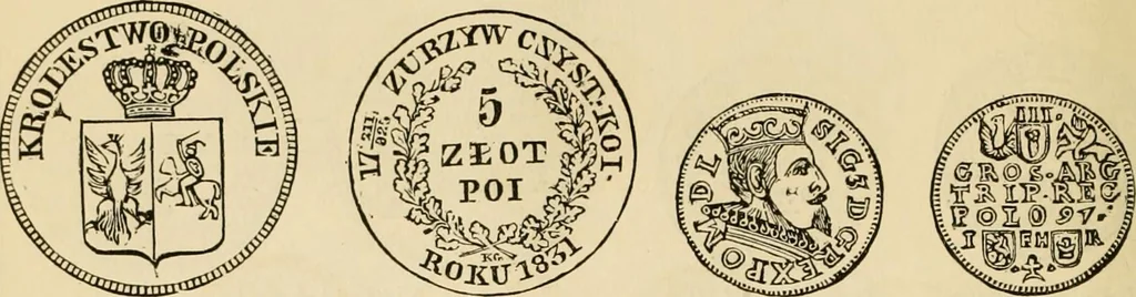 An illustration from coin chart manual : supplementary to Thompson's Bank note and commercial reporter, containing facsimiles of all the gold and silver coins found in circulation, throughout the world, with the intrinsic value of each, The, 1879, leaf 53