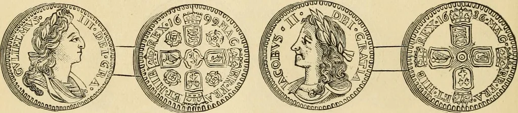 An illustration from coin chart manual : supplementary to Thompson's Bank note and commercial reporter, containing facsimiles of all the gold and silver coins found in circulation, throughout the world, with the intrinsic value of each, The, 1879, leaf 61